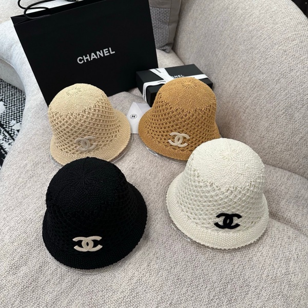 2026新作 CHANEL シャネル 透かし編みバケットハット レディース サマーニット帽 軽量通気性 ワイドブリム ココマークデザイン
