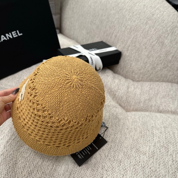 2026新作 CHANEL シャネル 透かし編みバケットハット レディース サマーニット帽 軽量通気性 ワイドブリム ココマークデザイン