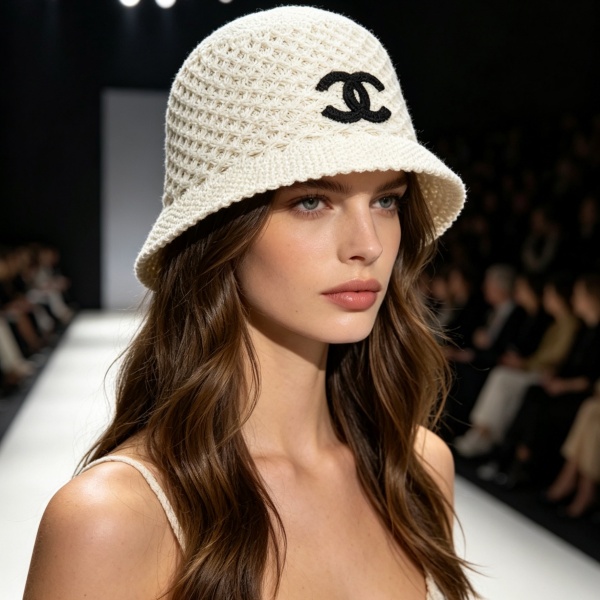 2026新作 CHANEL シャネル 透かし編みバケットハット レディース サマーニット帽 軽量通気性 ワイドブリム ココマークデザイン