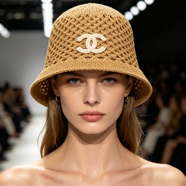 2026新作 CHANEL シャネル 透かし編みバケットハット レディース サマーニット帽 軽量通気性 ワイドブリム ココマークデザイン