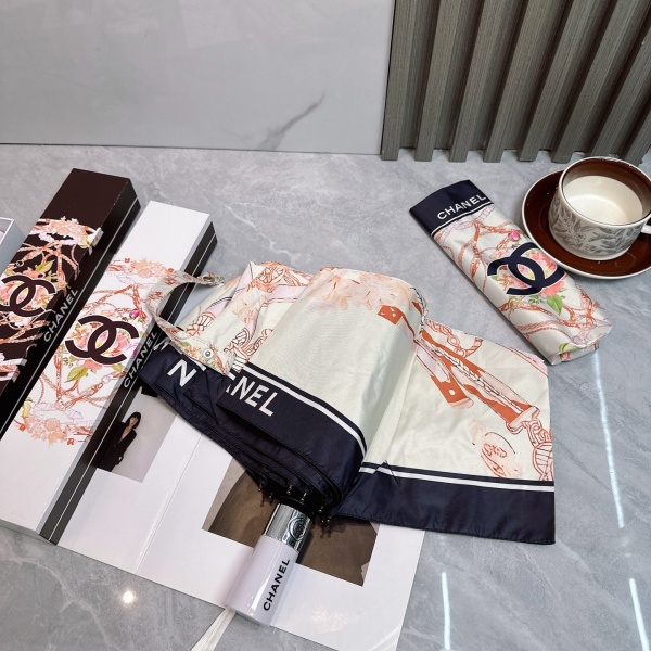 2026新作 CHANEL シャネル 全自動折りたたみ傘 晴雨兼用 UVカット 遮熱 軽量 ワンタッチ開閉 UPF50+ ギフトボックス付き