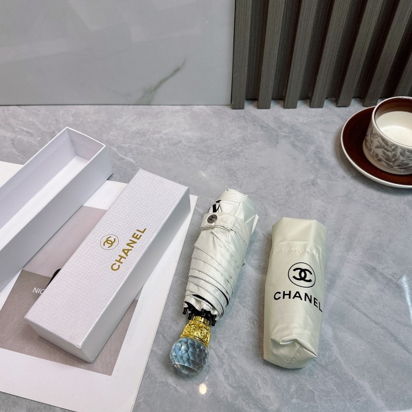 2026新作 CHANEL 激安 シャネル 折りたたみ傘 晴雨兼用 五つ折り UVカット99% 軽量 クリスタルハンドル ギフトBOX付き