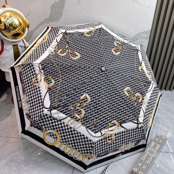 2026新作 Dior 激安 ディオール 折りたたみ傘 晴雨兼用 全自動 UVカット99% 遮熱 軽量 千鳥格子 ギフトBOX付き