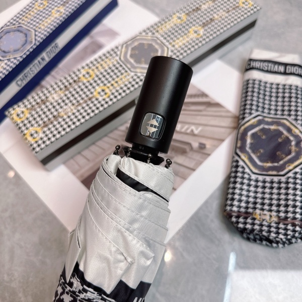 2026新作 Dior 激安 ディオール 折りたたみ傘 晴雨兼用 全自動 UVカット99% 遮熱 軽量 千鳥格子 ギフトBOX付き