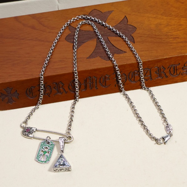 2026新作 CHROME HEARTS 激安 クロムハーツ セーフティピン ネックレス シルバー ペンダント