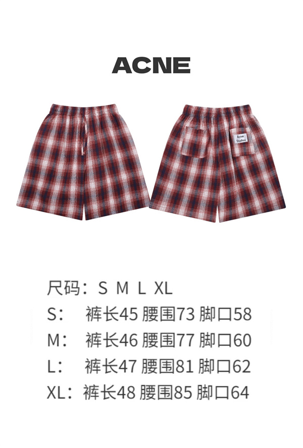 タータンチェック ストリートテイスト 季節注目 Acne Studios アクネストゥディオズ コピー イージーショーツ