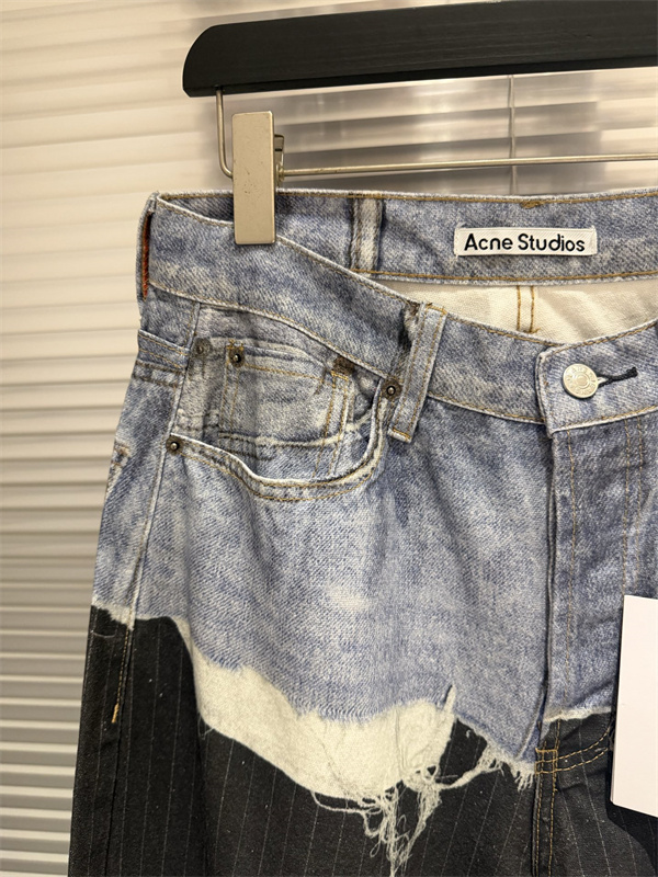 ツートーン切替 ヴィンテージ加工 ストレートシルエット Acne Studios アクネストゥディオズ コピー ワイドデニムパンツ