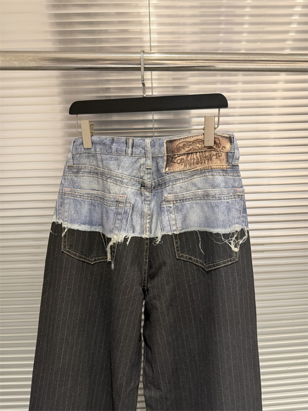 ツートーン切替 ヴィンテージ加工 ストレートシルエット Acne Studios アクネストゥディオズ コピー ワイドデニムパンツ