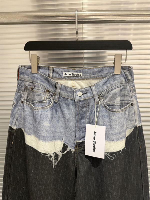 ツートーン切替 ヴィンテージ加工 ストレートシルエット Acne Studios アクネストゥディオズ コピー ワイドデニムパンツ
