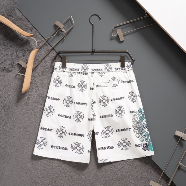 2026新作 CHROME HEARTS 激安 クロムハーツ 総柄クロスプリント ビーチショーツ ハーフパンツ ウエストゴム メンズ