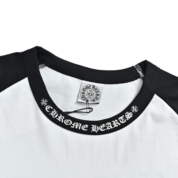 2026新作 N级品 Chrome Hearts  クロムハーツ ロングTシャツ 梵字ネック 配色デザイン 長袖Tシャツ コットン オーバーサイズ 人気アイテム