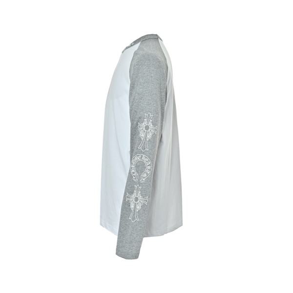 2026新作 N级品 Chrome Hearts  クロムハーツ ロングTシャツ 梵字ネック 配色デザイン 長袖Tシャツ コットン オーバーサイズ 人気アイテム