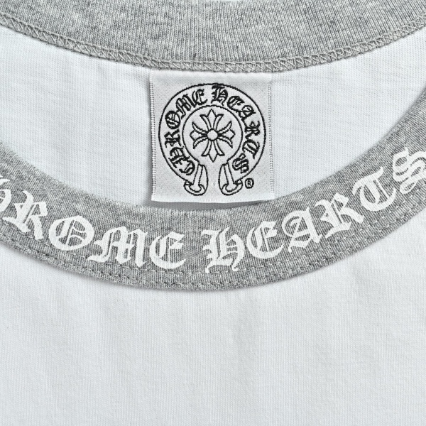 2026新作 N级品 Chrome Hearts  クロムハーツ ロングTシャツ 梵字ネック 配色デザイン 長袖Tシャツ コットン オーバーサイズ 人気アイテム