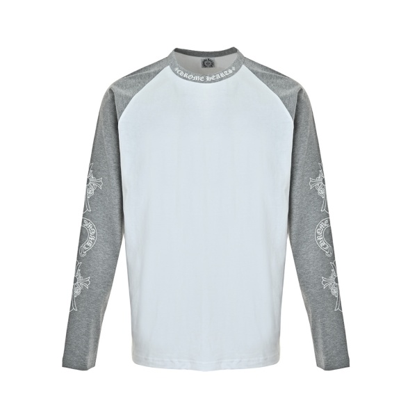 2026新作 N级品 Chrome Hearts  クロムハーツ ロングTシャツ 梵字ネック 配色デザイン 長袖Tシャツ コットン オーバーサイズ 人気アイテム