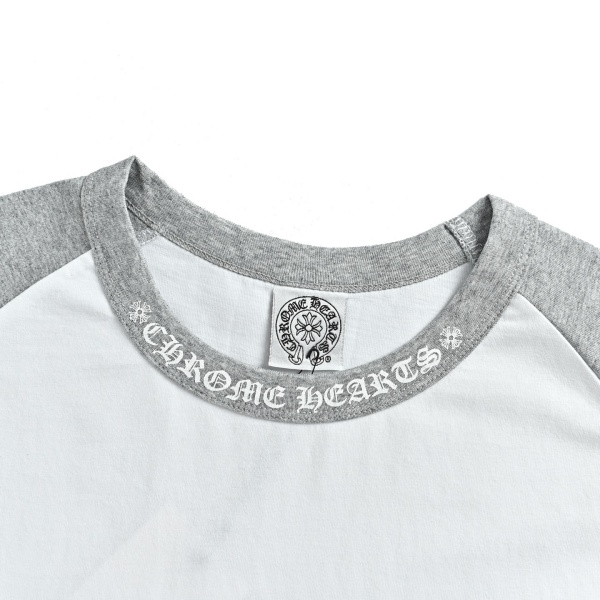 2026新作 N级品 Chrome Hearts  クロムハーツ ロングTシャツ 梵字ネック 配色デザイン 長袖Tシャツ コットン オーバーサイズ 人気アイテム