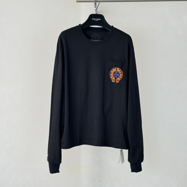 2026新作 Chrome Hearts N級品 クロムハーツ ロングTシャツ STAFFロゴ バックホースシュー プリント 長袖Tシャツ コットン 人気アイテム