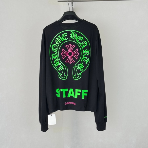 2026新作 Chrome Hearts N级品 クロムハーツ ロングTシャツ STAFFホースシュー ネオンプリント 長袖 カットソー 人気アイテム 男女兼用