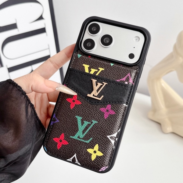 LOUIS VUITTON 激安 ルイ・ヴィトン iPhoneケース カードケース一体型 モノグラム メタルロゴ 収納力抜群 人気アイテム