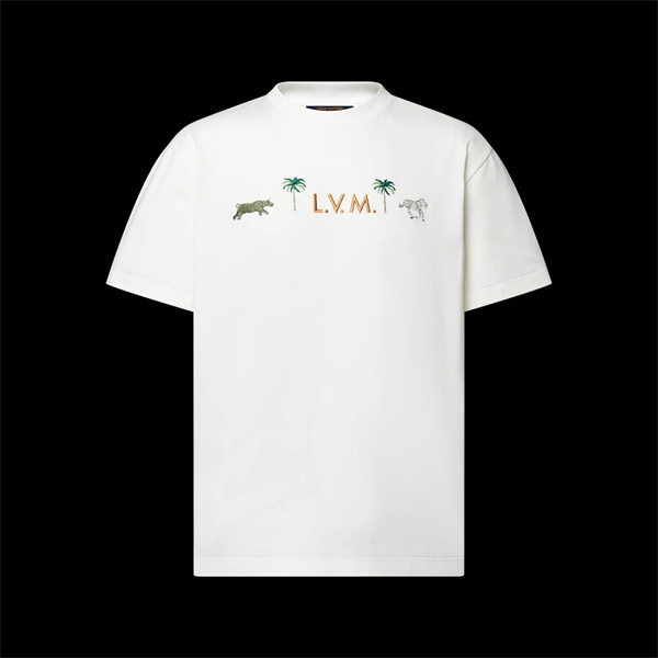 1AJVQK ☆ルイビトンｔシャツコピー☆LV × ザ･ダージリン リミテッド エンブロイダリー ショートスリーブ クルーネック