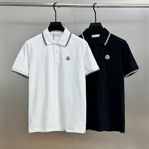 トリコロールロゴ ライン襟 すっきりシルエット MONCLER モンクレール コピー ポロシャツ 品格カジュアル