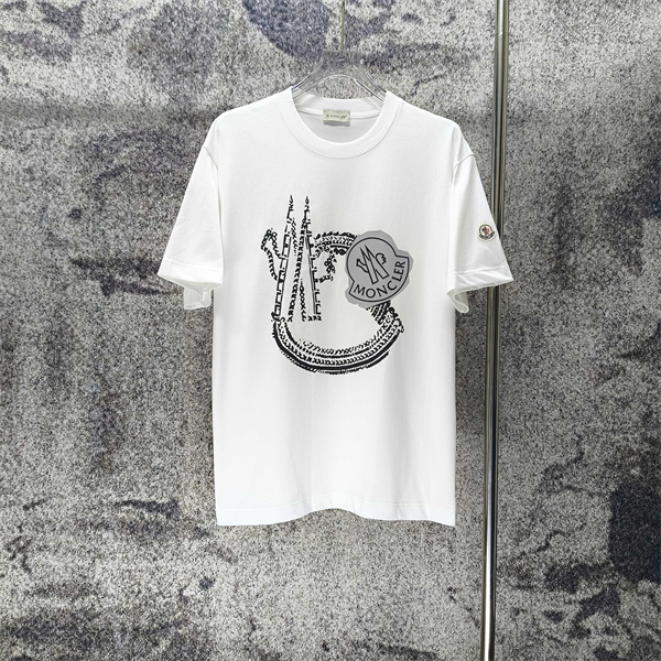 ドローイングプリント ロゴモチーフ クリエイティブデザイン MONCLER モンクレール コピー 半袖Tシャツ