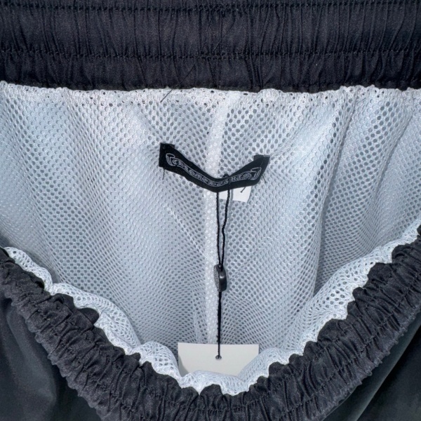 ホワイトクロス入りブラックスイムショーツ Chrome Hearts 激安 通気メッシュ仕様 クロムハーツ休闲ハーフパンツ