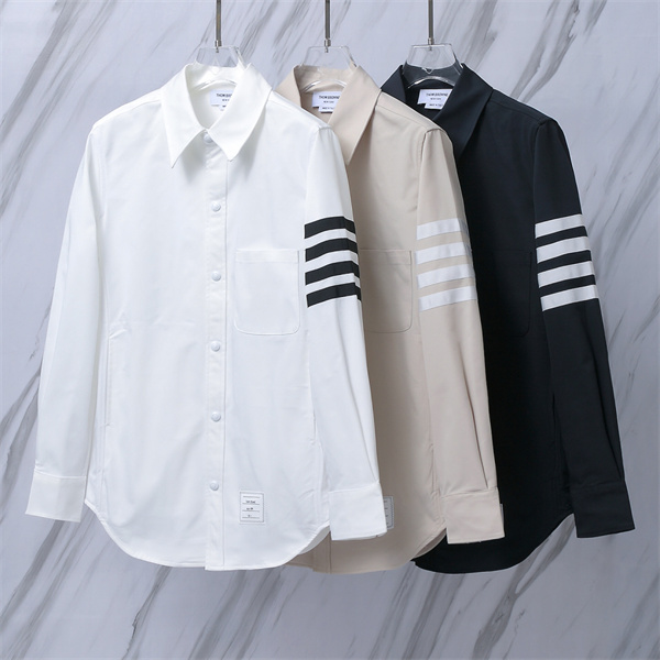 ラインアクセント オーバーシャツ テーラード感 THOM BROWNE トムブラウン コピー シャツアウター ベーシックウェア