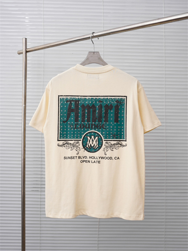 ブランドロゴ アートプリント クルーネック カジュアルモード AMIRI アミリ コピー 半袖Tシャツ デザインアイテム