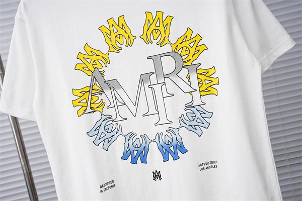 サークルロゴ グラフィックアート フロントプリント AMIRI アミリ コピー 半袖Tシャツ 高感度デザイン