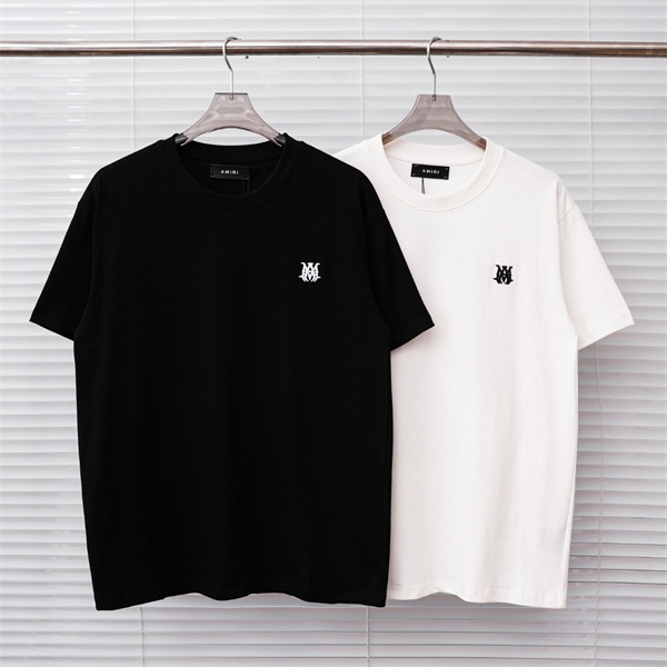 ミニロゴ 刺繍デザイン クルーネック ベーシックフォルム AMIRI アミリ コピー 半袖Tシャツ 上質カジュアル