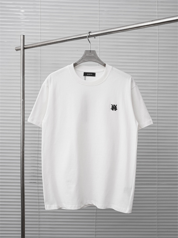 ミニロゴ 刺繍デザイン クルーネック ベーシックフォルム AMIRI アミリ コピー 半袖Tシャツ 上質カジュアル