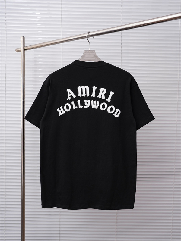 カレッジ風プリント 定番人気 ストリートカジュアル AMIRI アミリ コピー 半袖Tシャツ 旬顔デザイン