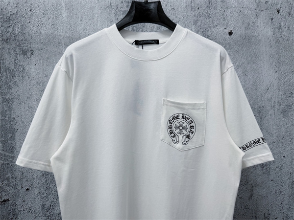 サークルモチーフ 袖ロゴディテール ベーシックライン CHROME HEARTS クロムハーツ コピー 半袖Tシャツ 高評価