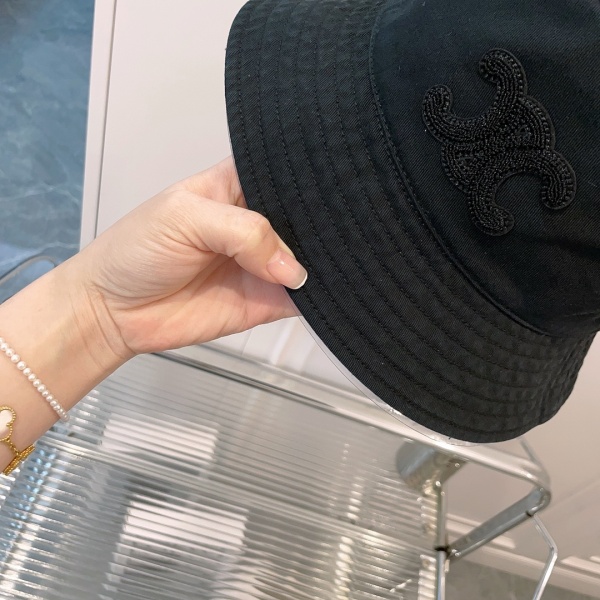 定番人気 セリーヌ 激安 ブラックワントーン バケットハット CELINE 旬顔アクセント