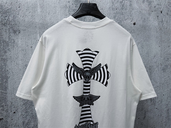 ウィングデザイン アイコンプリント クルーネック CHROME HEARTS クロムハーツ コピー 半袖Tシャツ 売れ筋モデル