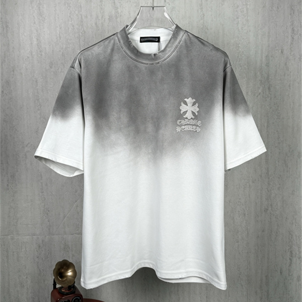 グラデーションデザイン クロスモチーフ 定番スタイル CHROME HEARTS クロムハーツ コピー 半袖Tシャツ コーデ映え