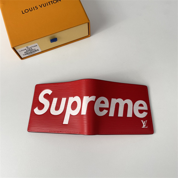 LV x Supreme☆ルイヴィトン二つ折り財布コピーM67542 定番アイテム赤色MULTIPLE
