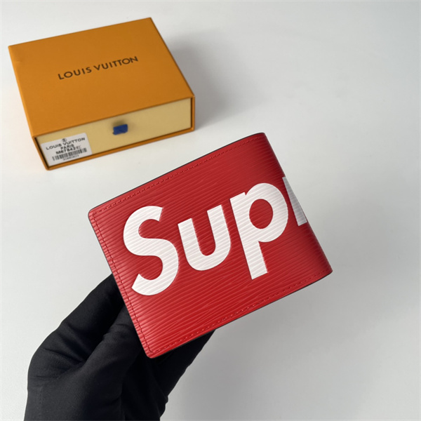 LV x Supreme☆ルイヴィトン二つ折り財布コピーM67542 定番アイテム赤色MULTIPLE