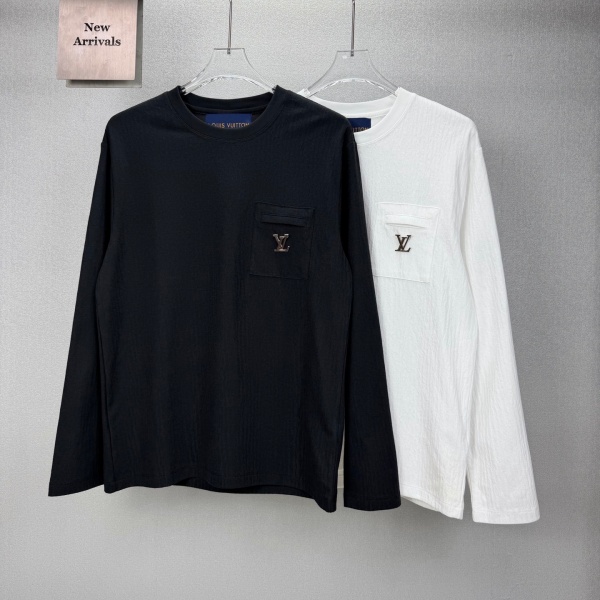 2026新作 胸ポケット金具 ルイ・ヴィトン 上品な抜け感 Louis Vuitton 長袖Tシャツ