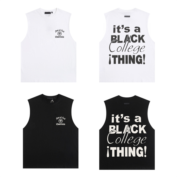 バックグラフィック ロゴプリント ESSENTIALS エッセンシャルズ コピー ノースリーブTシャツ オーバーシルエット ストリートファッション