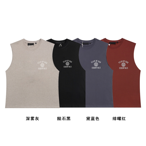 ロゴアクセント シンプルシルエット ESSENTIALS エッセンシャルズ コピー ノースリーブTシャツ カジュアルスタイル おしゃれコーデ
