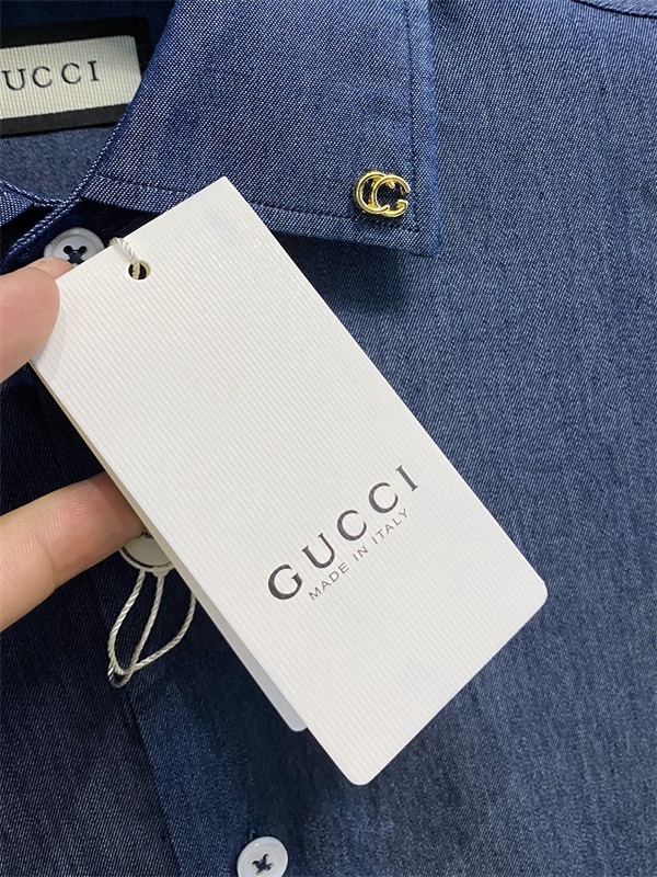 クラシックデザイン 襟付きフォルム 程よいフィット感 GUCCI グッチ コピー 長袖シャツ 海外人気 スマートカジュアル
