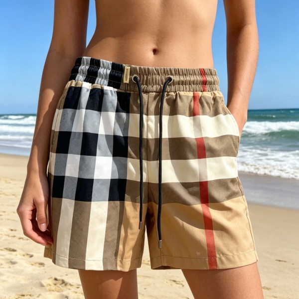 軽快な穿き心地 大判チェック Burberry ビーチパンツ バーバリー 休日レジャー 即戦力