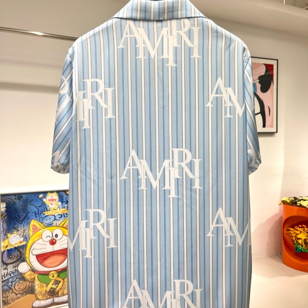 人気上昇 サテン調 AMIRI 半袖シャツセットアップ なめらかな肌触り アミリ 落ち感シルエット