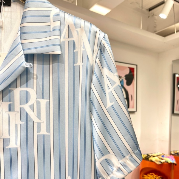 人気上昇 サテン調 AMIRI 半袖シャツセットアップ なめらかな肌触り アミリ 落ち感シルエット