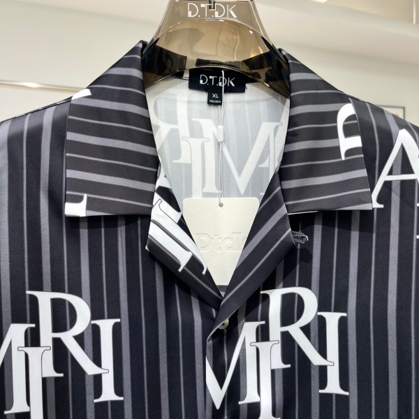 人気上昇 サテン調 AMIRI 半袖シャツセットアップ なめらかな肌触り アミリ 落ち感シルエット