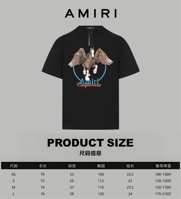 フロントプリント コットン素材 ゆったりシルエット AMIRI アミリ コピー 半袖Tシャツ 通気性のある着心地 夏カジュアル