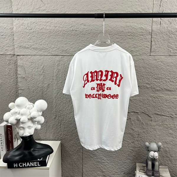 バックグラフィック Hollywoodモチーフ ロゴプリント AMIRI アミリ コピー 半袖Tシャツ クルーネック 2026トレンド