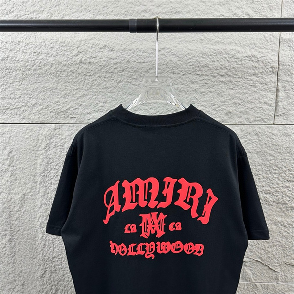 バックグラフィック Hollywoodモチーフ ロゴプリント AMIRI アミリ コピー 半袖Tシャツ クルーネック 2026トレンド