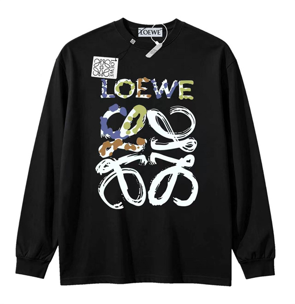 カラーレタリング アートタッチ 個性派セレクト LOEWE ロエベ コピー 長袖Tシャツ スタッフおすすめ